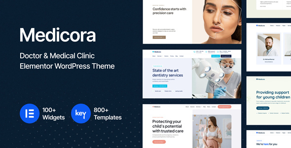 Medicora - Doctor & Medical Clinic Elementor WordPress Theme product preview