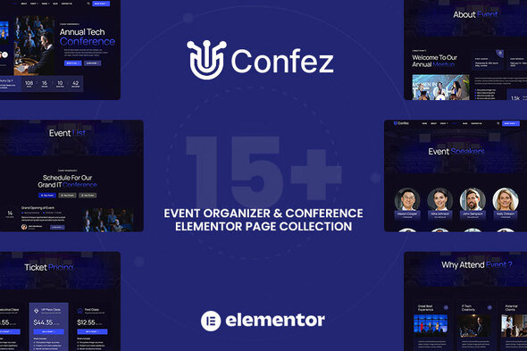 Confez - Event Organizer & Conference Elementor Template Kit listing image