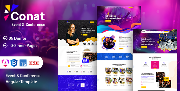 Conat | Event & Conference Angular Template + RTL Ready