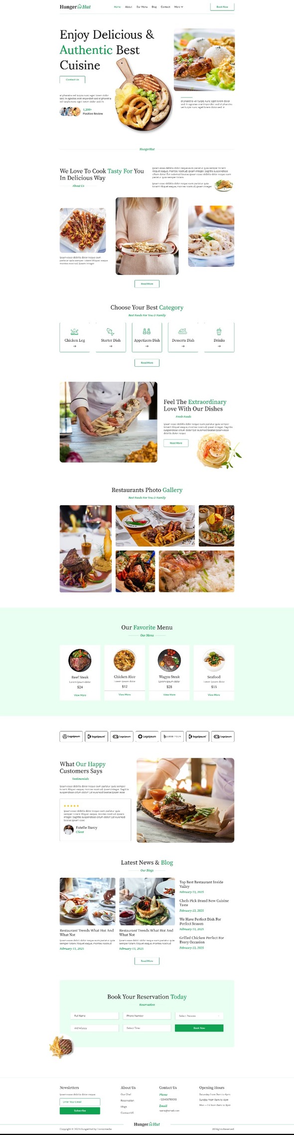 HungerHut - Restaurant & Cafe Elementor Template Kit