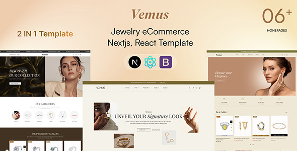 Vemus - Jewelry Ecommerce Nextjs React Template product preview