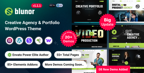 Blunor – Creative Agency WordPress Theme