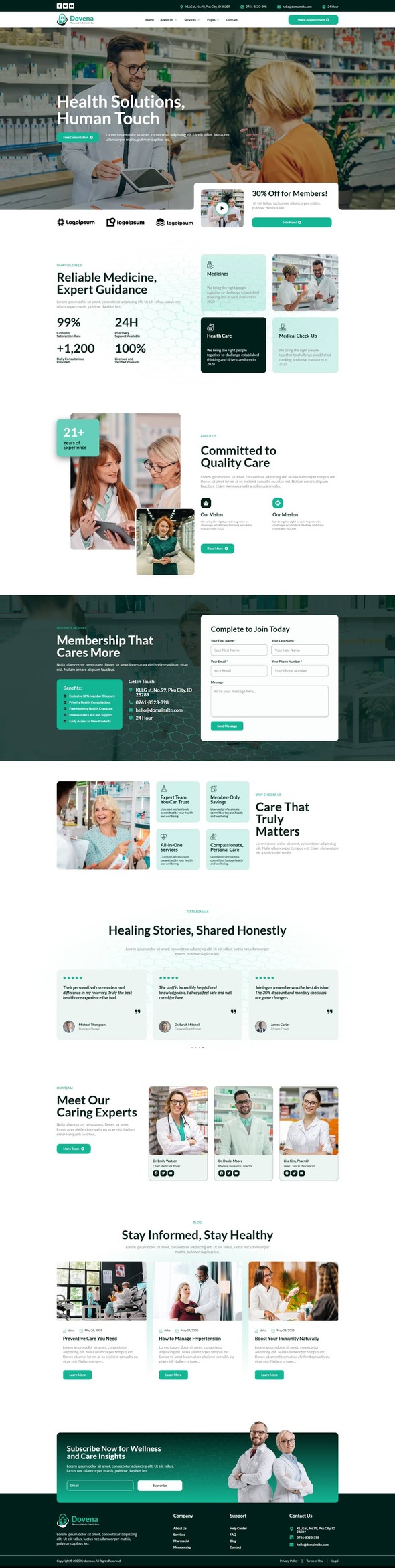 Dovena - Pharmacy & Medical Elementor Template Kit