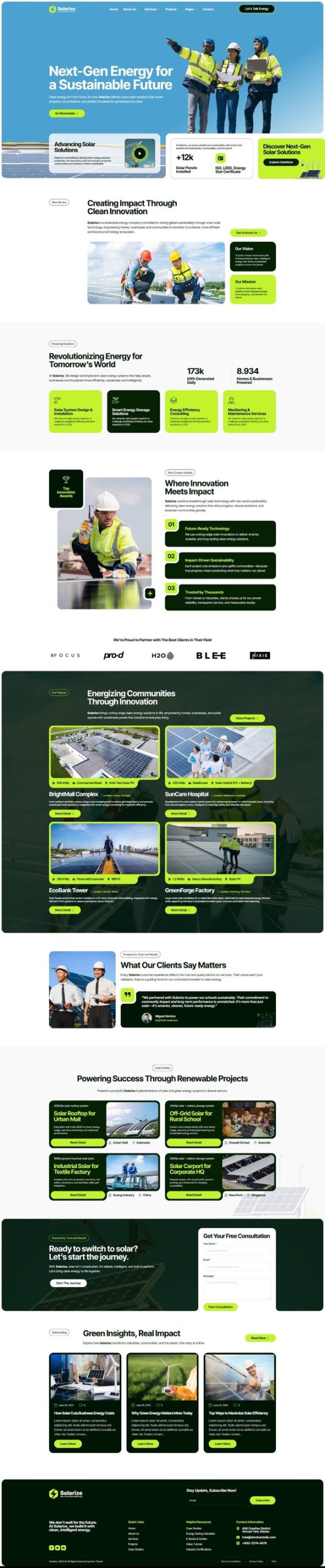 Solarize - Solar & Green Renewable Energy Elementor Template Kit
