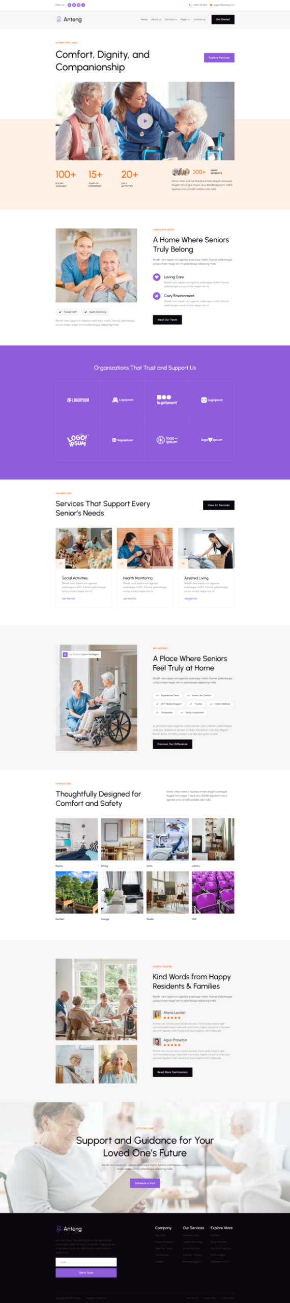 Anteng - Elderly House Service Elementor Kit Template