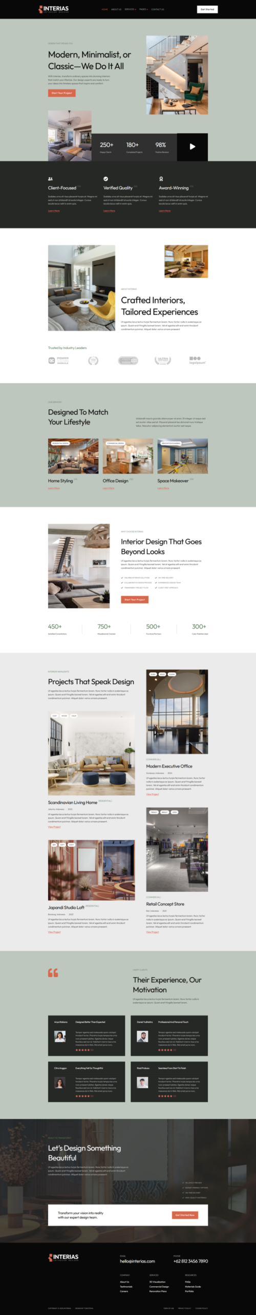 Interias - Interior Design Service Elementor Template Kit
