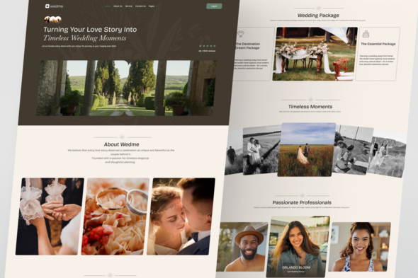 Wedme - Wedding Organizer Elementor Template Kit for Event Planning and Bridal Services