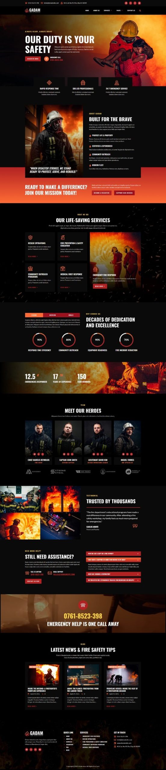 Gadam - Fire Department Elementor Template Kit