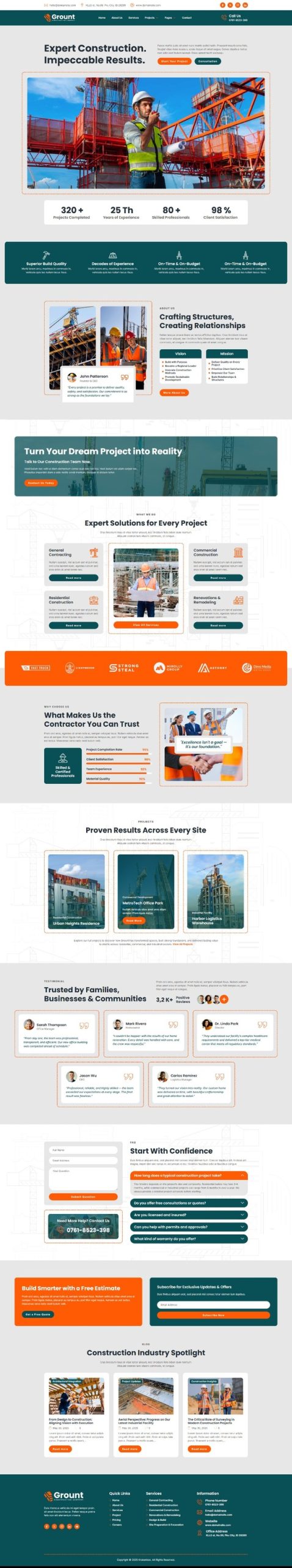 Grount - Construction Elementor Template Kit
