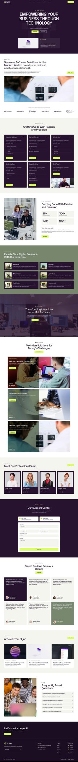 Flynn - Software Development & IT Solutions Elementor Template Kit