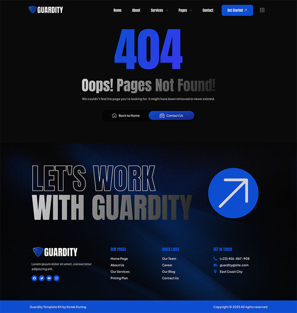 Guardity - VIP Bodyguard & Security Agency Elementor Template Kit