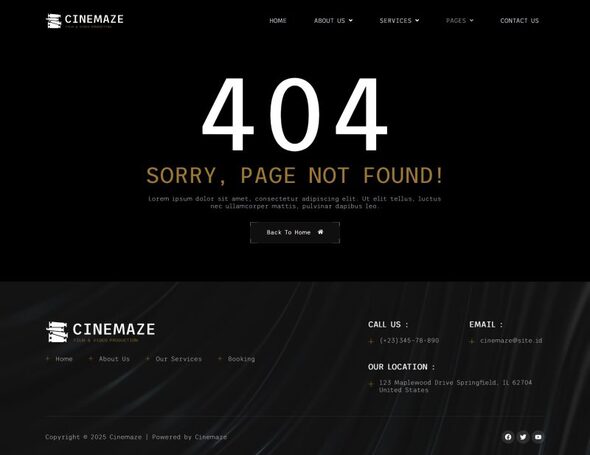 Cinemaze - Film & Video Production Elementor Template Kit