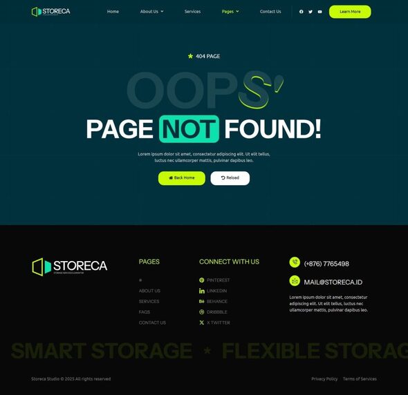 Storeca - Storage Service Elementor Template Kit