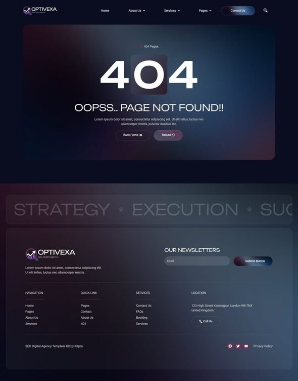 Optivexa - SEO Digital Agency Elementor Template Kit