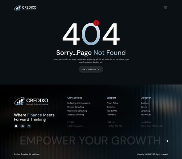 Credixo - Finance & Business Consulting Elementor Template Kit