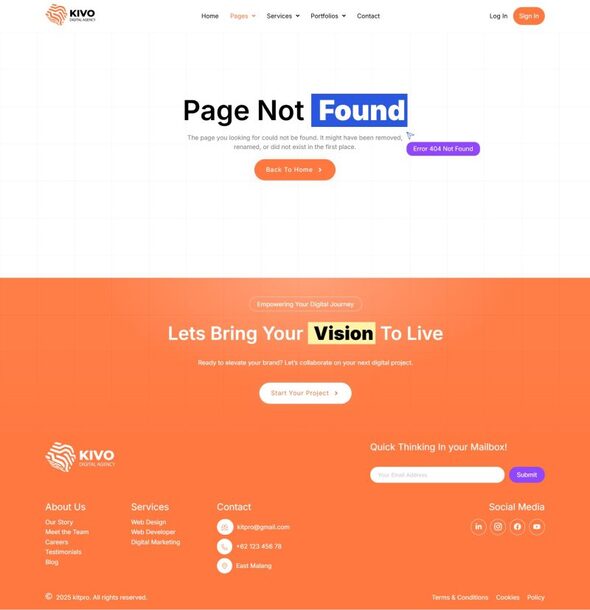 Product preview supplied for Kivo - Digital Agency Elementor Template Kit