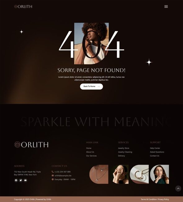 Orlith - Luxury Jewelry Collection Elementor Template Kit