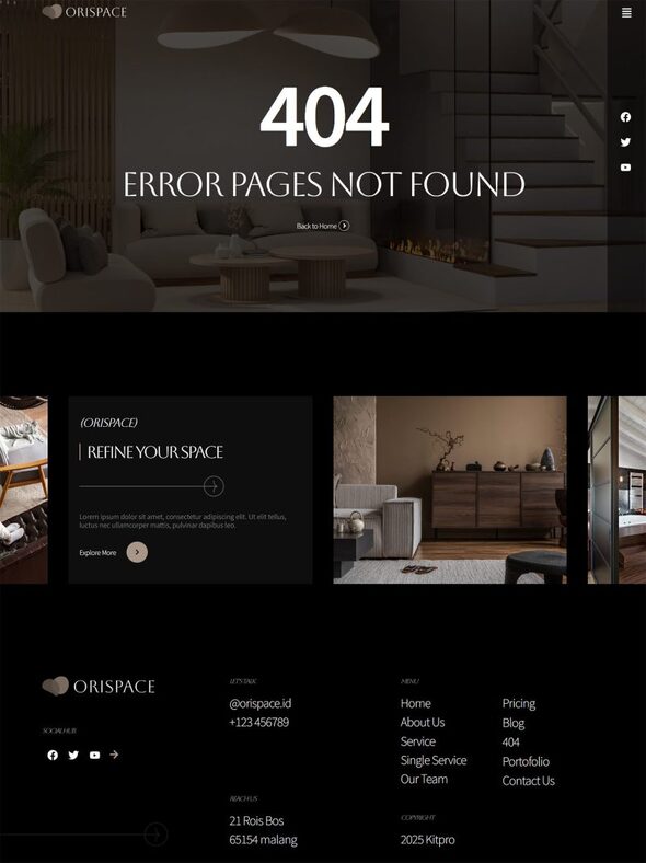 Orispace - Interior Design Studio Elementor Template Kit