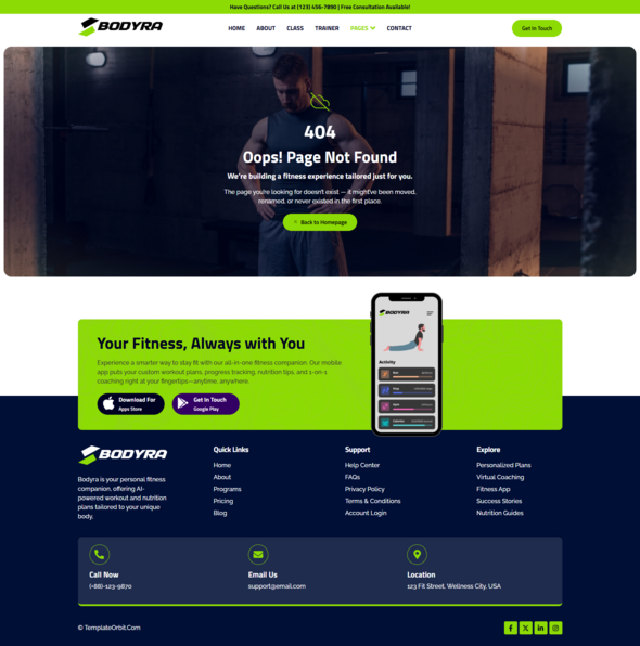 Bodyra – Personal Trainer & Fitness Elementor Template Kit listing image