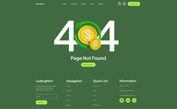 Ladangmart - Grocery Store eCommerce Elementor Template Kit