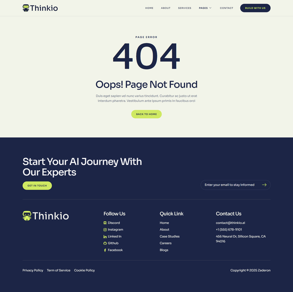 Thinkio - AI Agency & AI Solutions Technology Elementor Template Kit