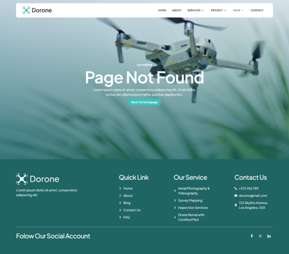 Dorone - Drone Aerial Videography and Photography Elementor Template Kit