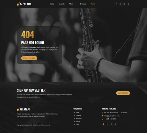 Jazzafari - Music Band & Musician Elementor Template Kit
