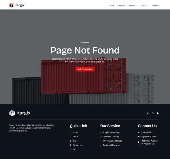 Kargix - Logistic & Cargo Transportation Elementor Template Kit