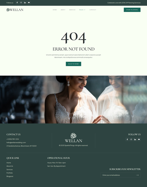 Wellan - Wedding & Wedding Planner Elementor Template Kit