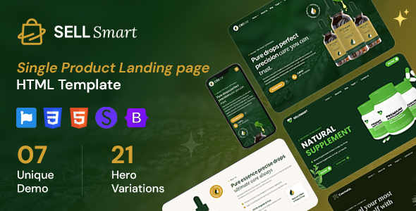 Sellsmart - Single Product Landing page HTML Template