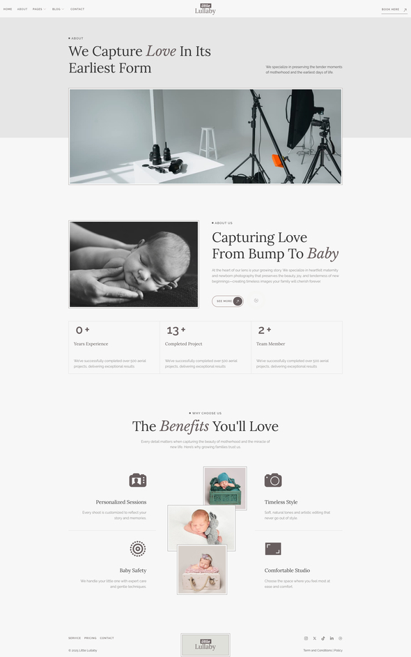Lullaby - Maternity & Newborn Photography Elementor Template Kit