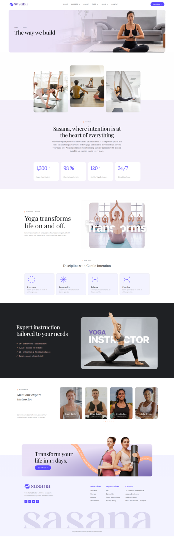 Sasana - Yoga Studio & Fitness Elementor Pro Template Kit