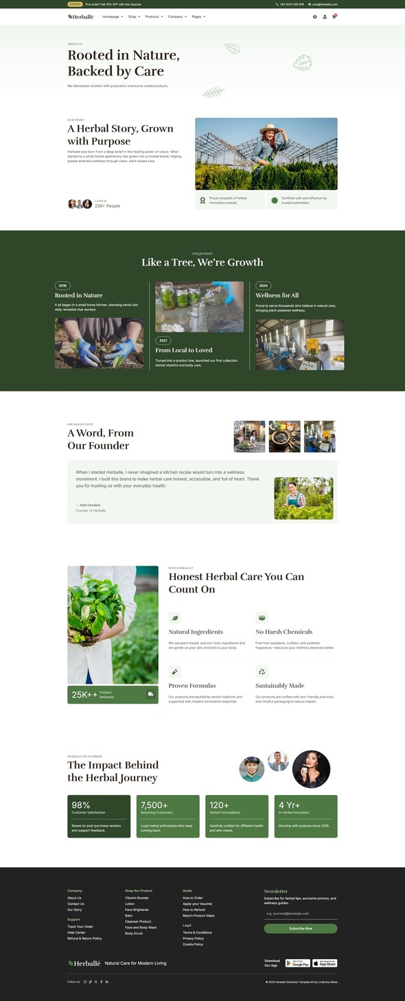 Herballe - Herbal Vitamin & Body Care Woocommerce Elementor Pro Template Kit
