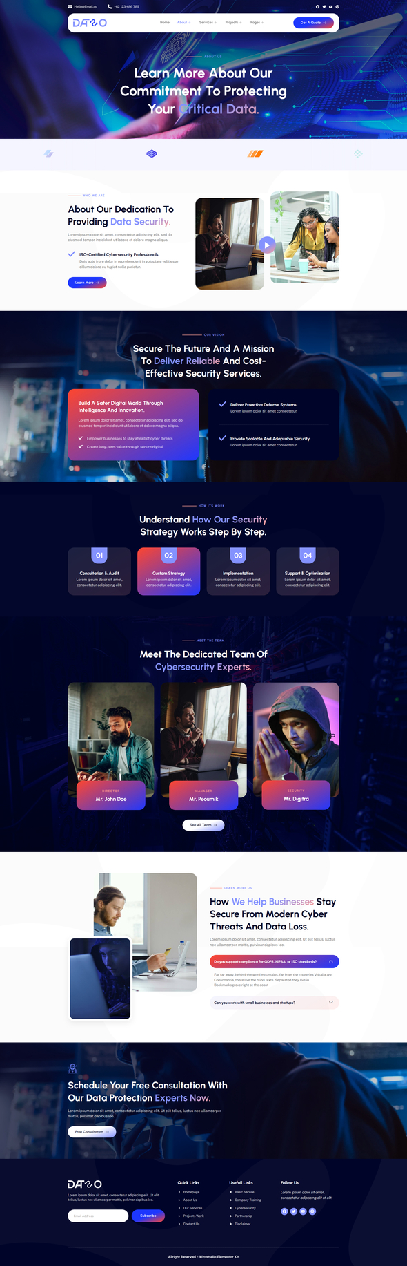 Dataso - Data Security Solutions Elementor Template Kit