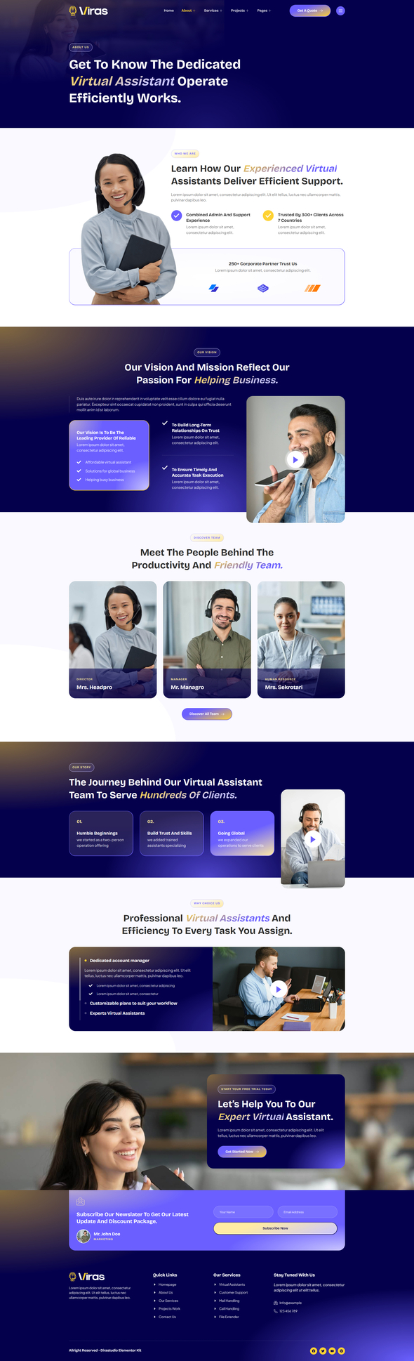 Viras - Virtual Assistant Services Elementor Template Kit
