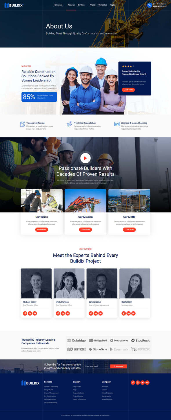 Buildix - Construction & Building Elementor Template Kit