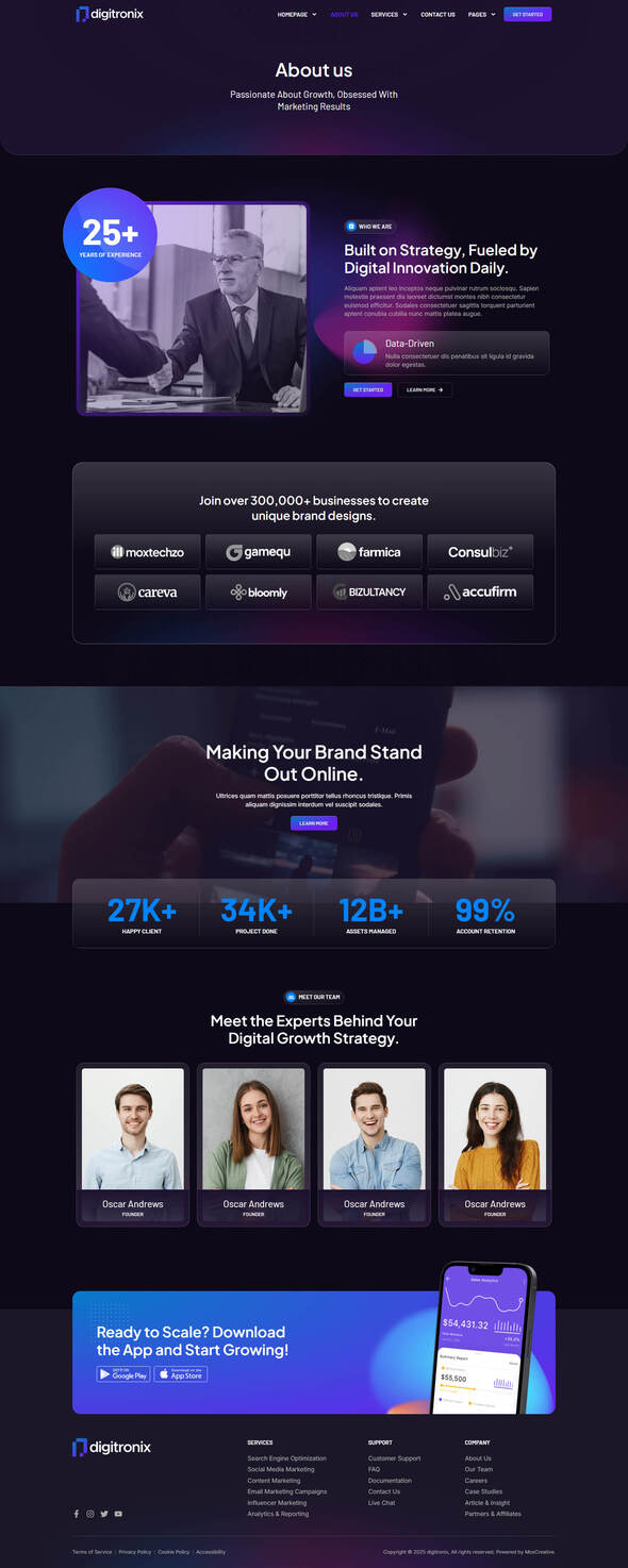 Digitronix - Dark Digital Agency Elementor Pro Template Kit