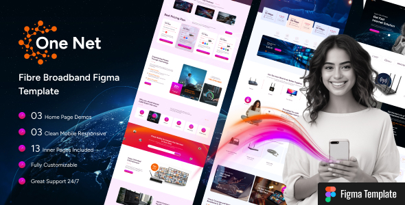 One Net - Broadband & Internet Figma Template listing image
