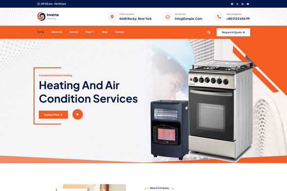 Inverna - Heating & Air Condition Service Template Kit