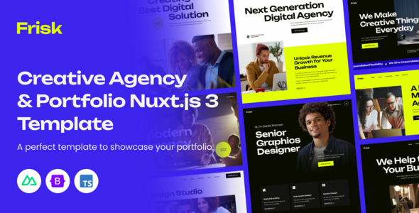 Frisk - Creative Agency & Portfolio Vue Nuxt.js Template