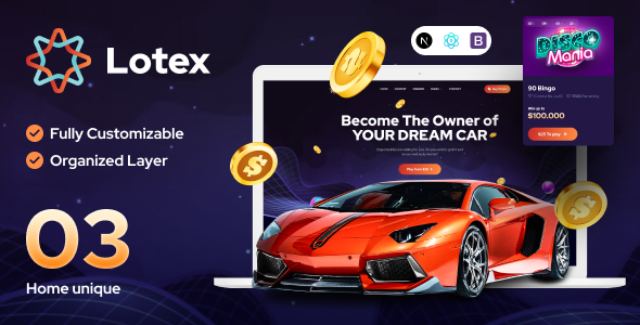 Lotex - Online Lotto & Lottery Nextjs and React Template listing image