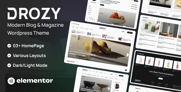 Drozy - Modern Blog & Magazine WordPress Theme