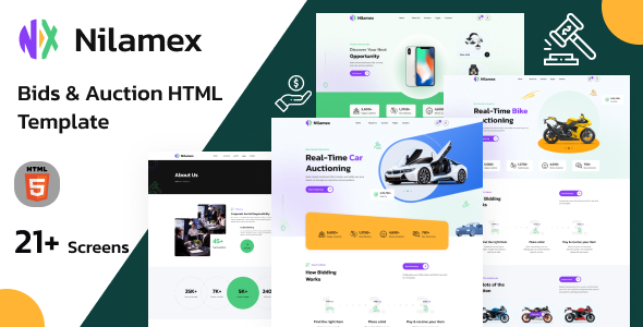 Nilamex – Online Bid & Auction HTML Template