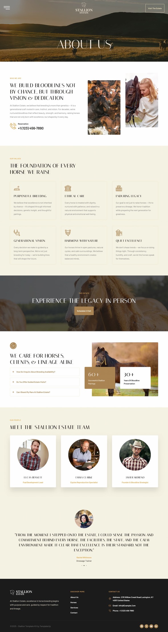 Product preview supplied for StallionEstate - Horse Breeding Business Elementor Template Kit