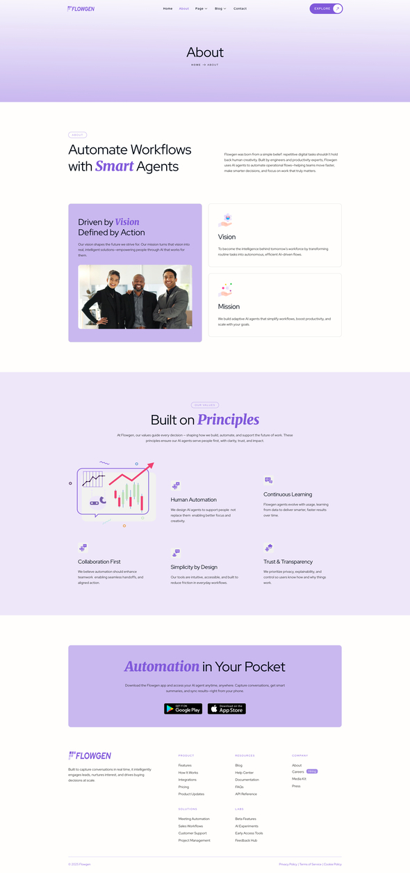 Flowgen - Meeting Intelligence Engine & AI Agent Service Elementor Template Kit