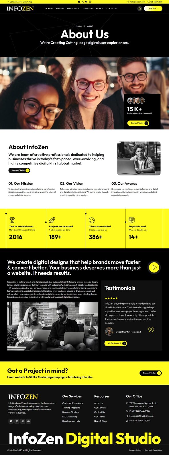 InfoZen - Digital Marketing AI Agency & IT Solutions Technology Template