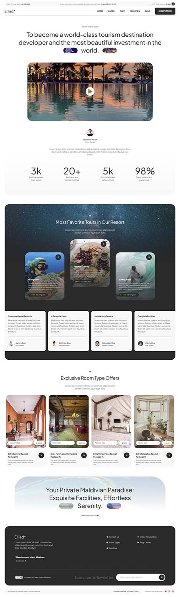 Elliad - Private Resort Elementor Template Kit
