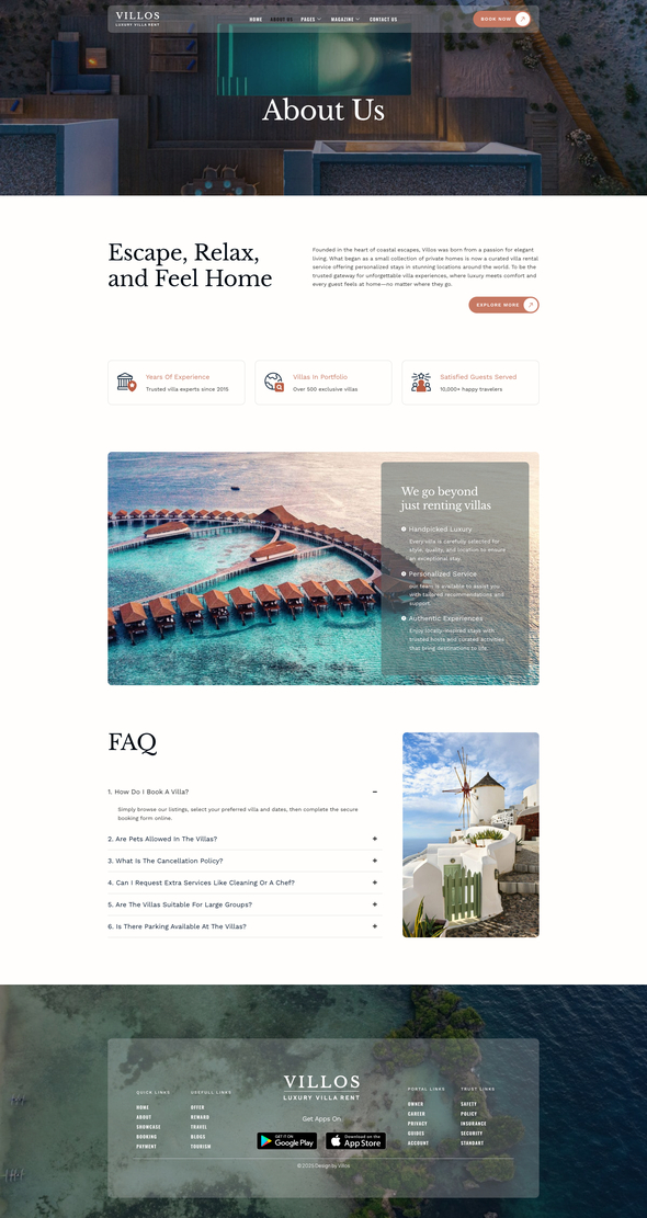 Villos - Villa Rental Elementor Template Kit
