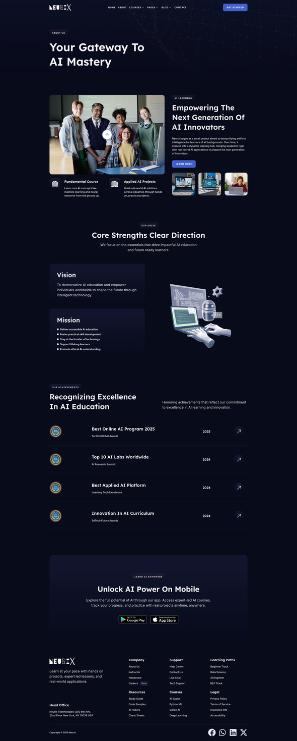 Neurix AI Online Course – Technology Elementor Template Kit