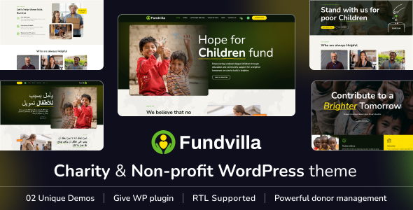 Fundvilla – Charity & Fundraising WordPress Theme